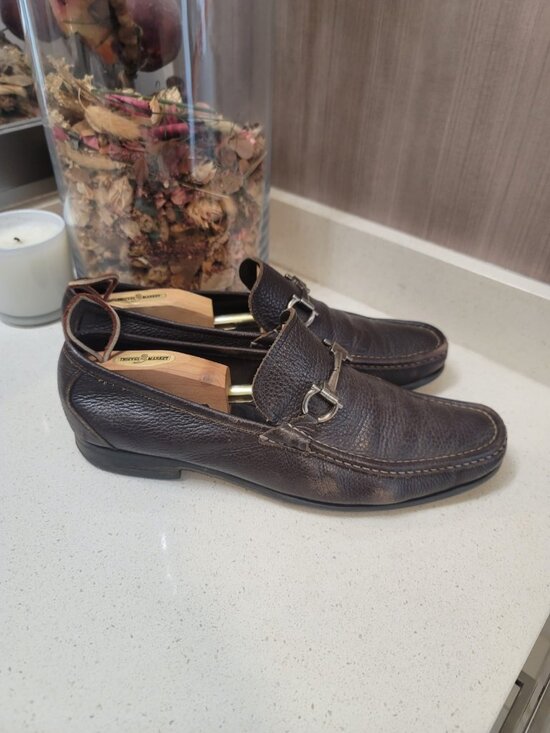 Salvatore Ferragamo Grandioso Bit Brown Leather Loafer Shoes US 11 D main image 9